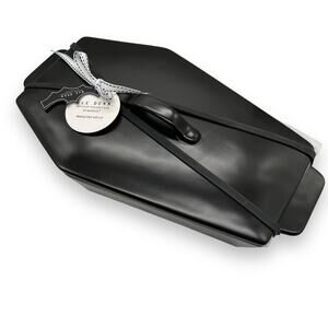 NWT Rae Dunn Artisan Collection Bone Appetit Black Coffin Baking Dish With Lid